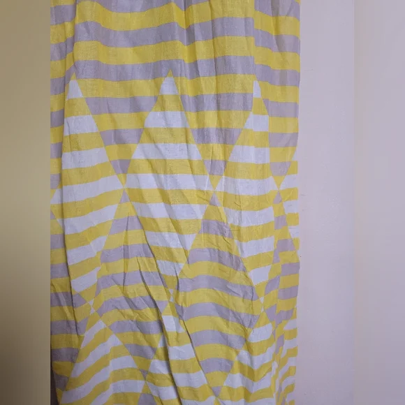 Anthropologie Lilka Yellow and Gray Striped Maxi Dress Medium - Picture 5 of 9